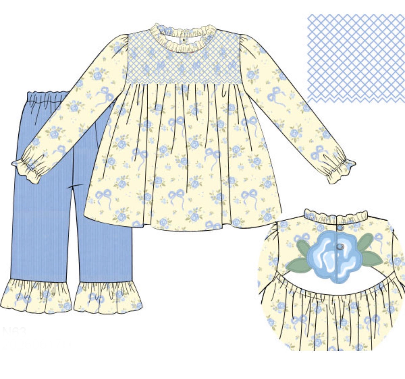PO93 Butter & Blues Girl Pant Set