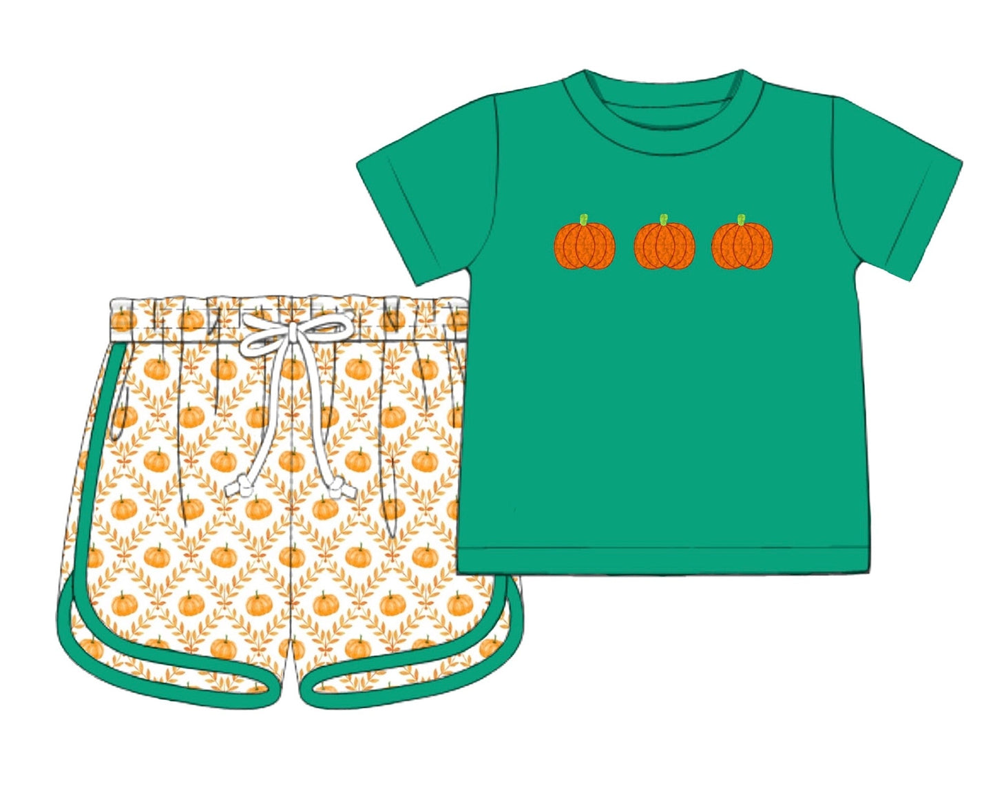 PO89 Kelly Pumpkins Boy Short Set