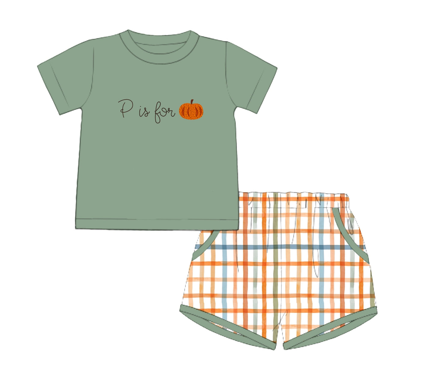 PO89 P is for Pumpkin Short Set