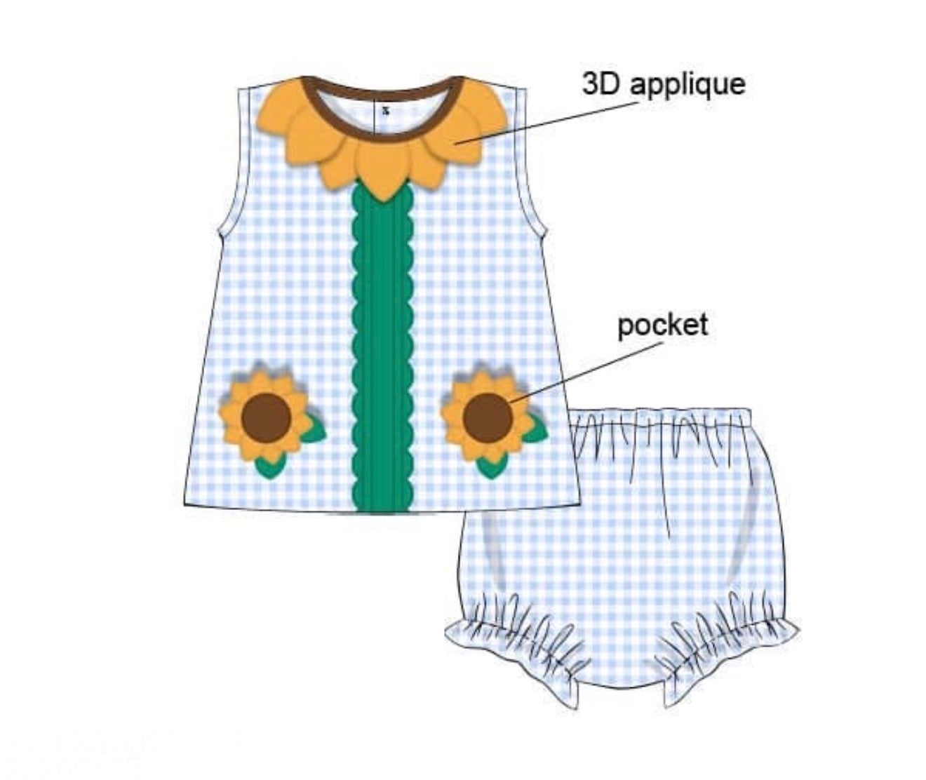 PO89 For The Girls - Sunflower Bloomer Set