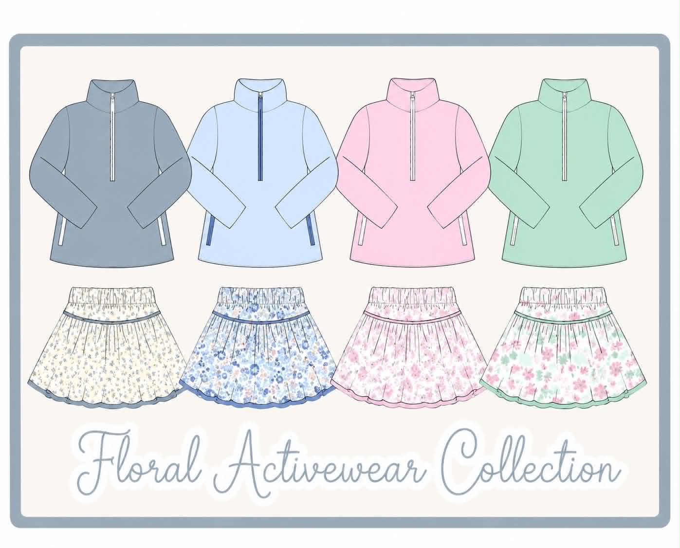 FLORAL SKIRT PULLOVER SET-ETA NOV
