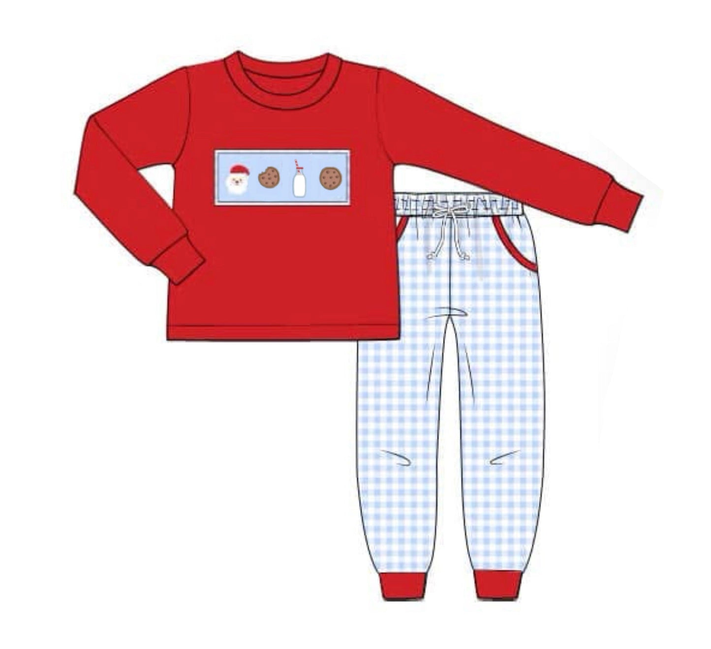 PO92 Milk & Cookies Jogger Set White Santa