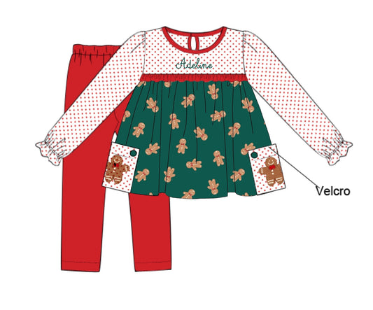 PO92 Crochet Gingerbread Men Legging Set