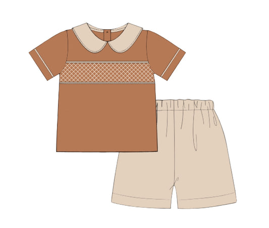 PO89 Fall Heirlooms Smocked Short Set