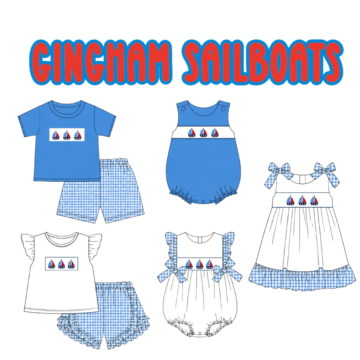 GINGHAM SAILBOATS-ETA MAY