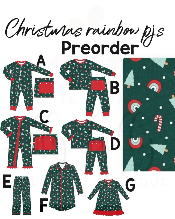 Christmas Rainbow PJS Preorder - in stock