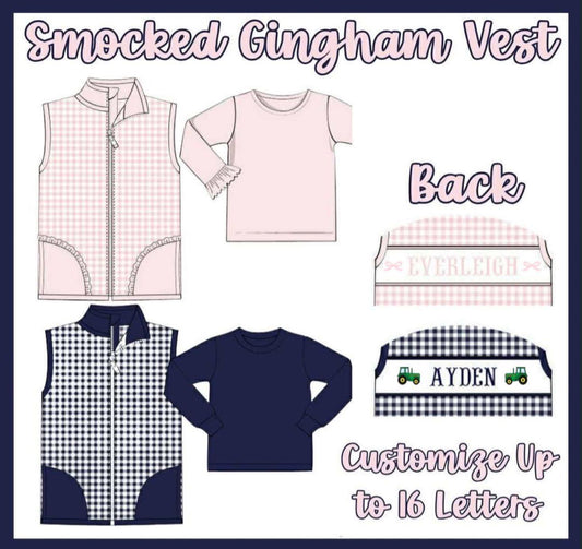 SMOCKED GINGHAM VEST COLLECTION - ETA JAN