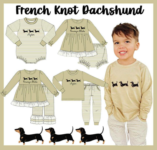 FRENCH KNOT DACHSHUND COLLECTION - ETA JAN