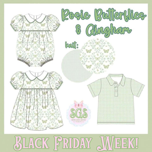 ROSIE BUTTERFLIES & GINGHAM COLLECTION - ETA MAY