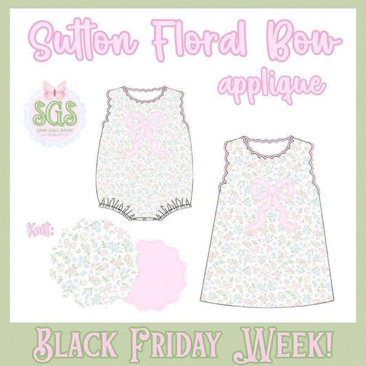 SUTTON FLORAL BOW APPLIQUE COLLECTION - ETA MAY