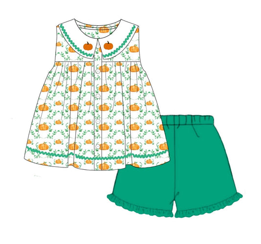 PO89 Kelly Pumpkins Girl Short Set