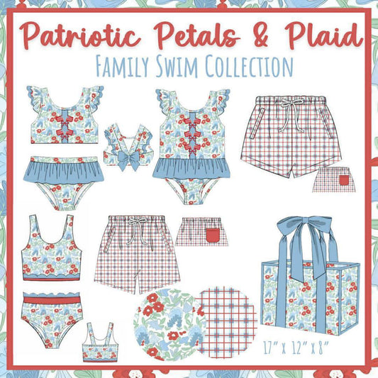 PATRIOTIC PETALS & PLAID swim collection - ETA JUNE
