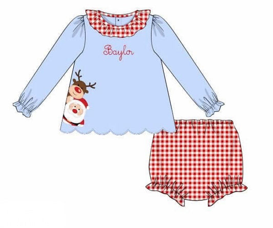 PO92 Santa & Rudolph Bloomer Set White Santa
