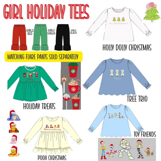 GIRLS HOLIDAY TEES COLLECTION - ETA NOVEMBER