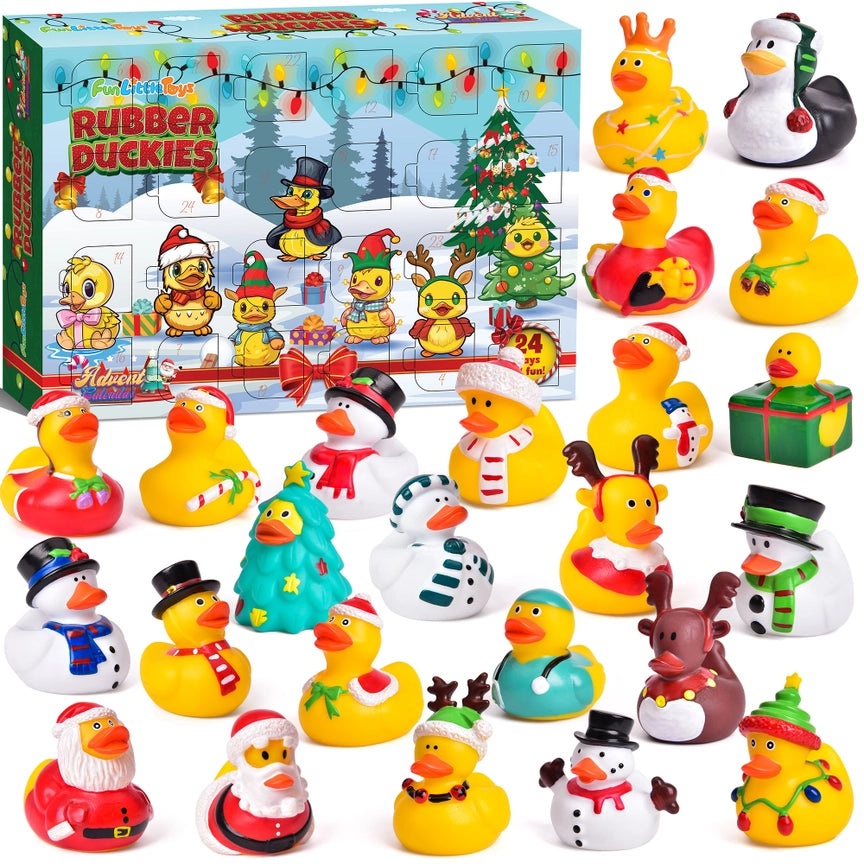 Christmas Advent Calendar - Rubber Ducks 24 Pcs - IN STOCK