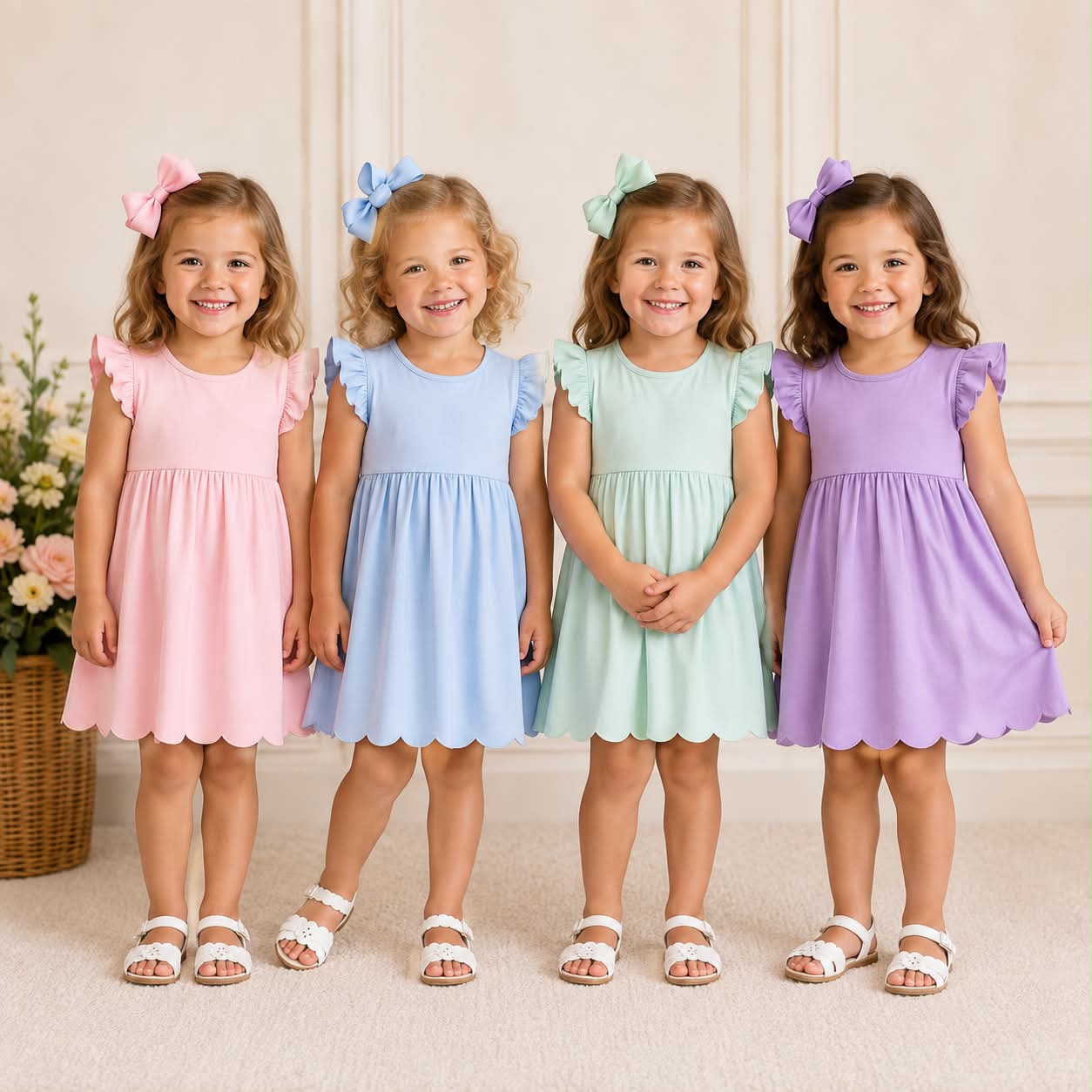 GIRLS BASIC RUFFLE DRESS-ETA FEB