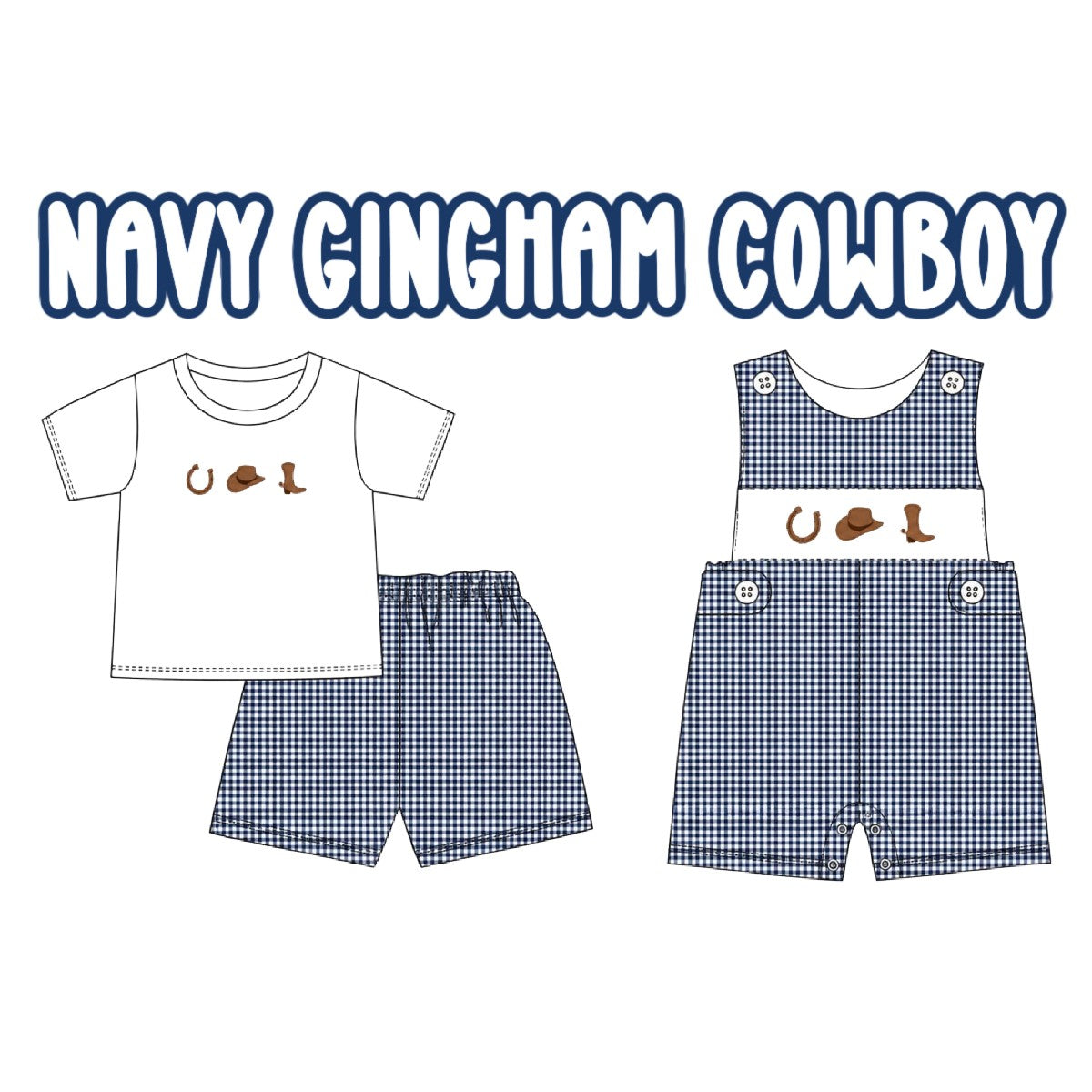 NAVY GINGHAM COWBOY-ETA MAY