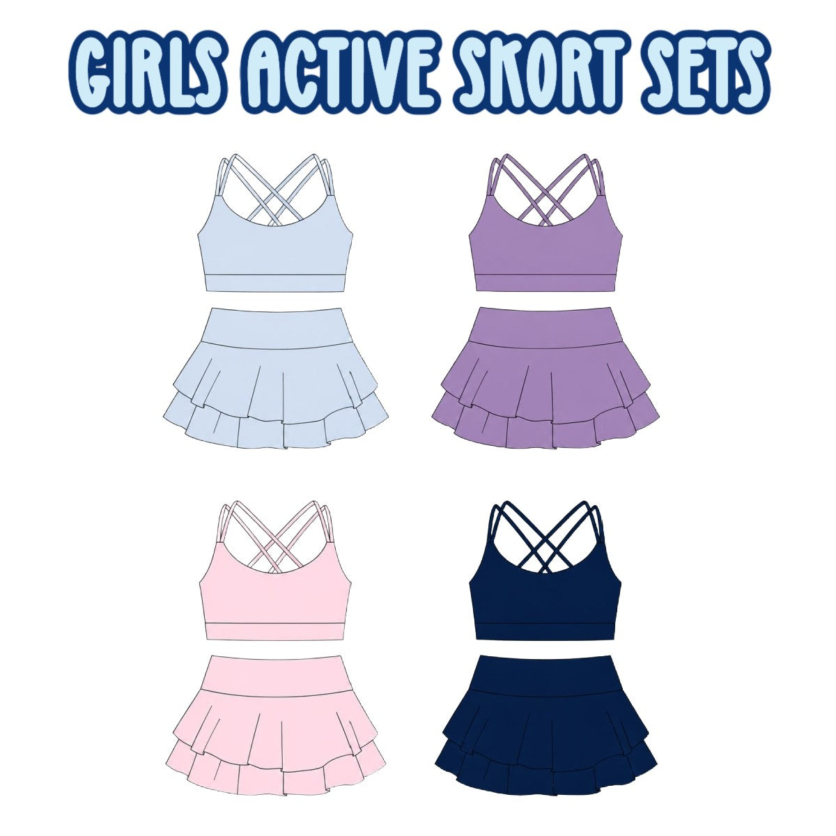 GIRLS ACTIVE SKORT SETS-ETA FEB