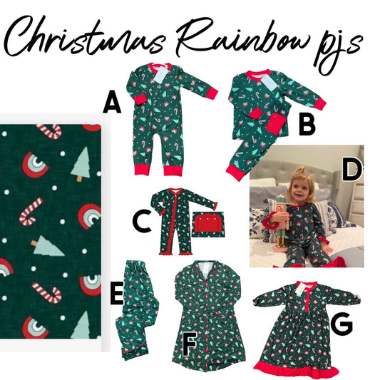 Christmas Rainbow PJS Preorder - in stock