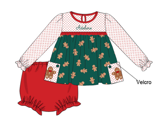 PO92 Crochet Gingerbread Men Bloomer Set