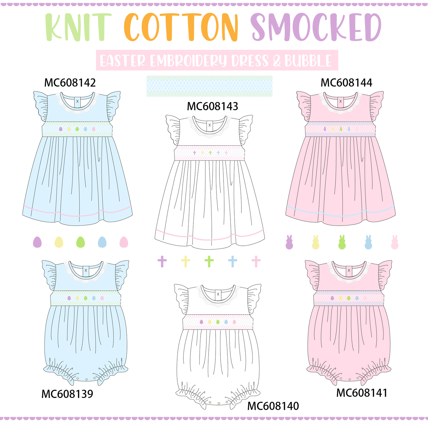 KNIT COTTON SMOCKED COLLECTION - ETA FEB