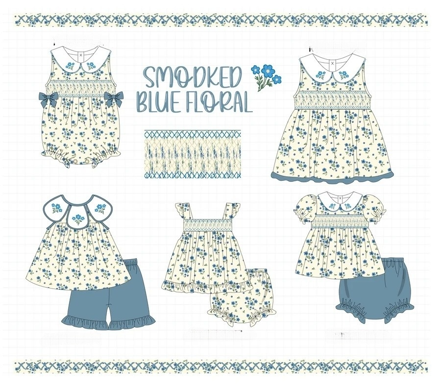 SMOCKED BLUE FLORAL COLLECTION - ETA FEB