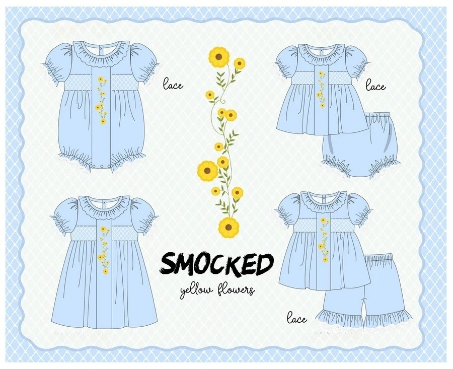 SMOCKED YELLOW FLOWERS COLLECTION - ETA FEB
