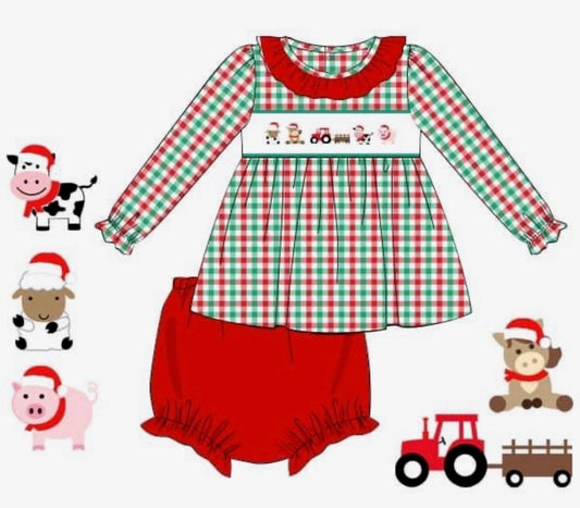 PO92 Christmas on the Farm Bloomer Set