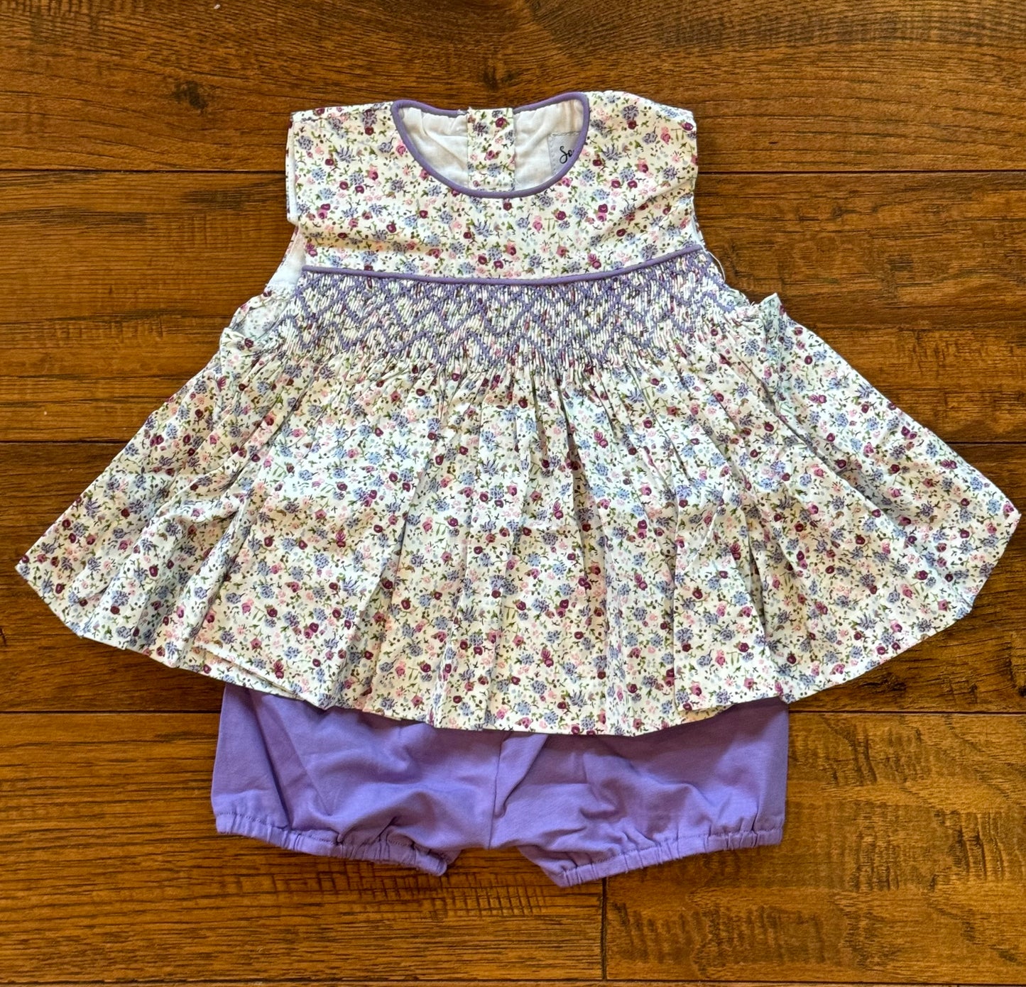 Lavender Floral Geo Smock-IN STOCK