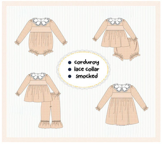 COURDUORY LACE SMOCKED COLLECTION- ETA AUGUST