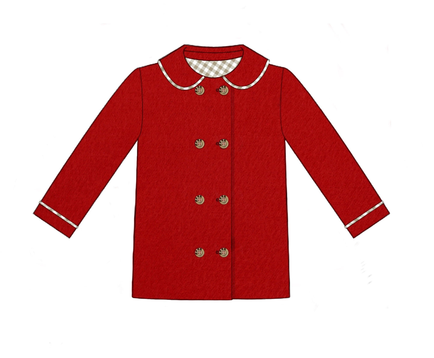 PO92 Holiday Outerwear Boy Red Peacoat