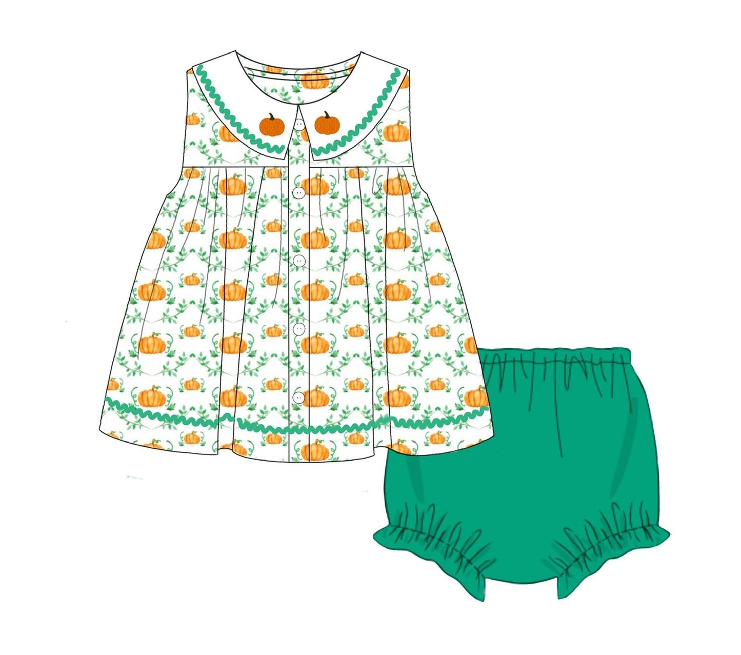 PO89 Kelly Pumpkins Bloomer Set
