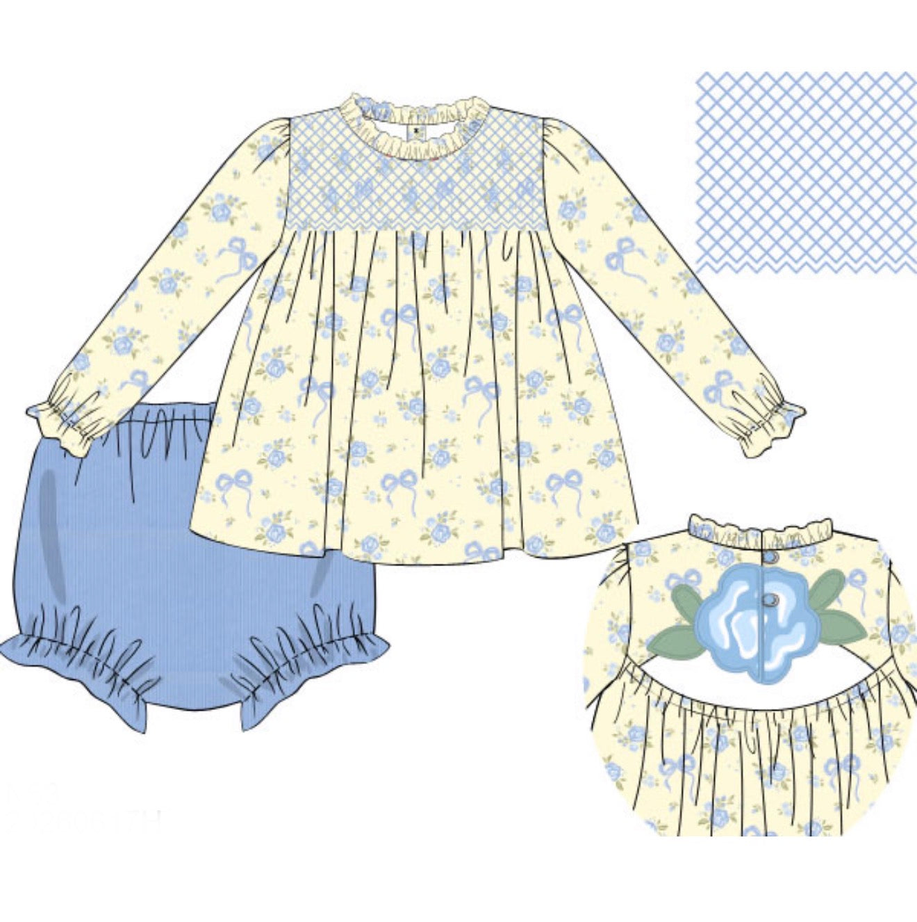 PO93 Butter & Blues Bloomer Set