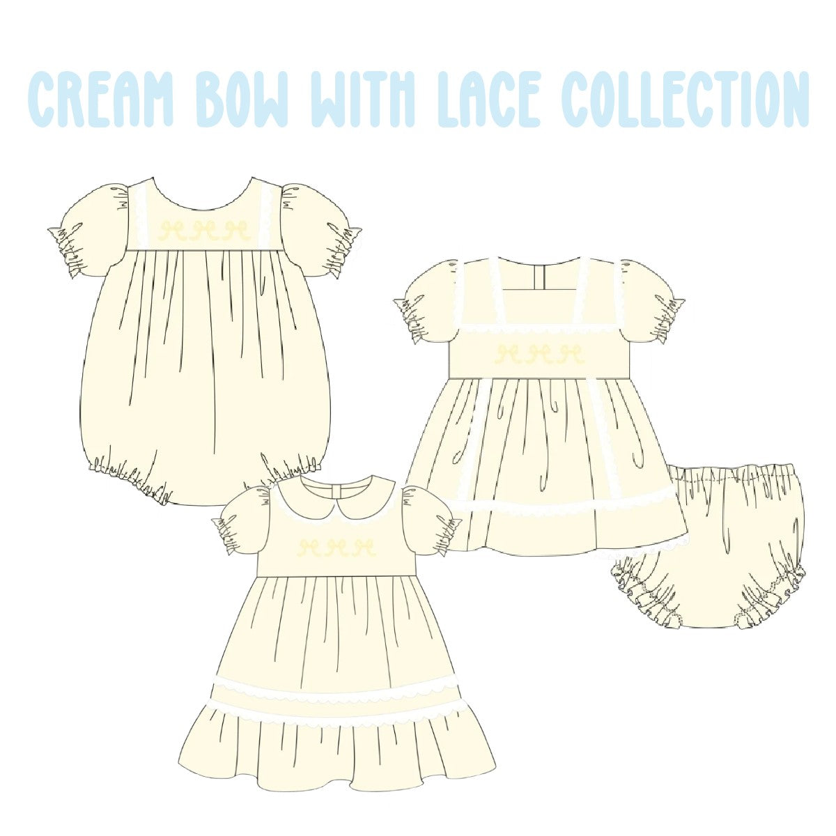 CREAM BOW WITH LACE COLLECTION-ETA FEB