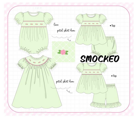 GREEN SMOCKED COLLECTION - ETA FEB