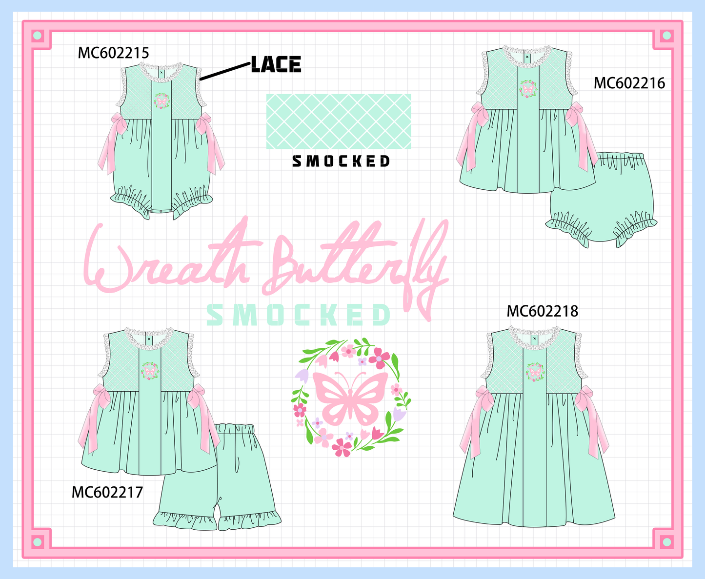 WREATH BUTTERFLY SMOCKED COLLECTION - ETA JULY