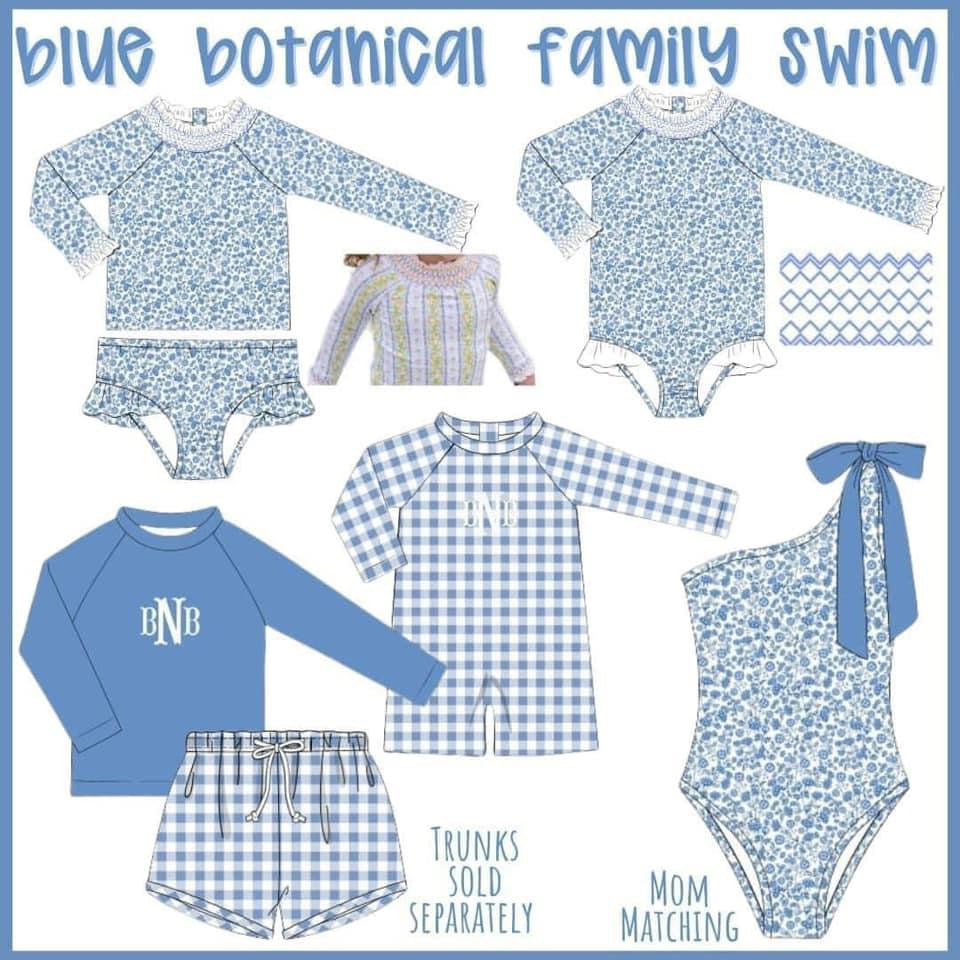 Blue Botanical Family Swim - ETA LATE APRIL