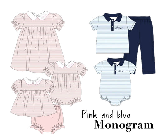 Pink and Blue Monogram Collection - ETA AUGUST