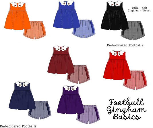 PO14 - Football Gingham Basics - Set - ETA:  August to F&F then you