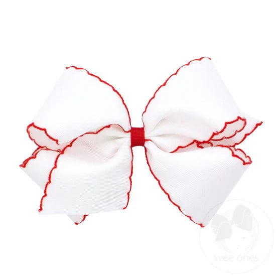 Wee Ones Medium White & Red Moonstitch - IN STOCK