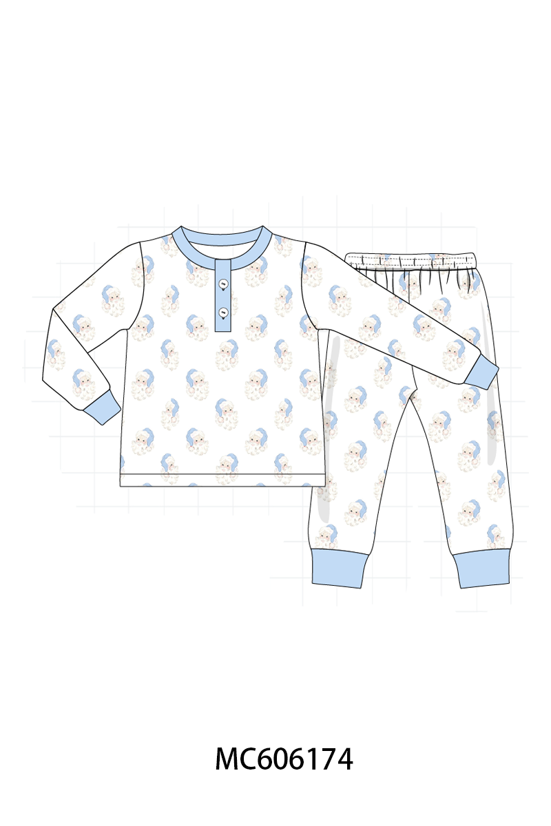 BLUE/PINK SANTA PRINT PJS-ETA NOV