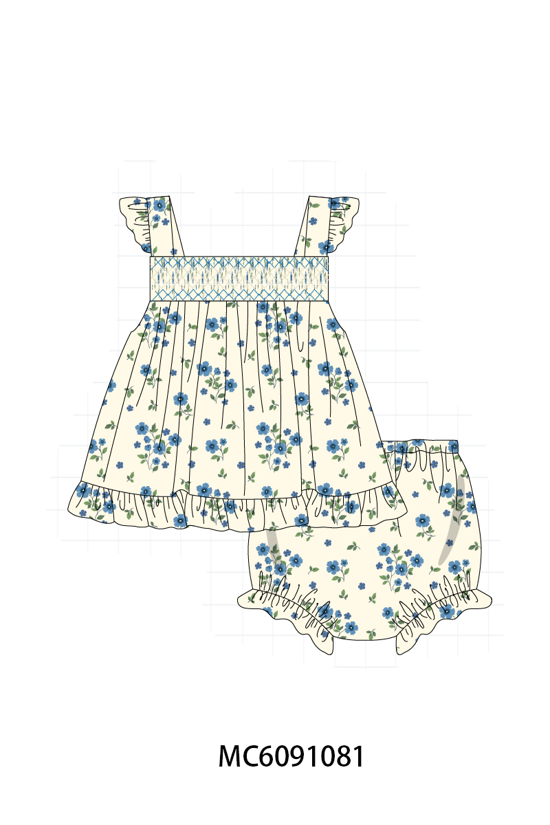 SMOCKED BLUE FLORAL COLLECTION - ETA FEB