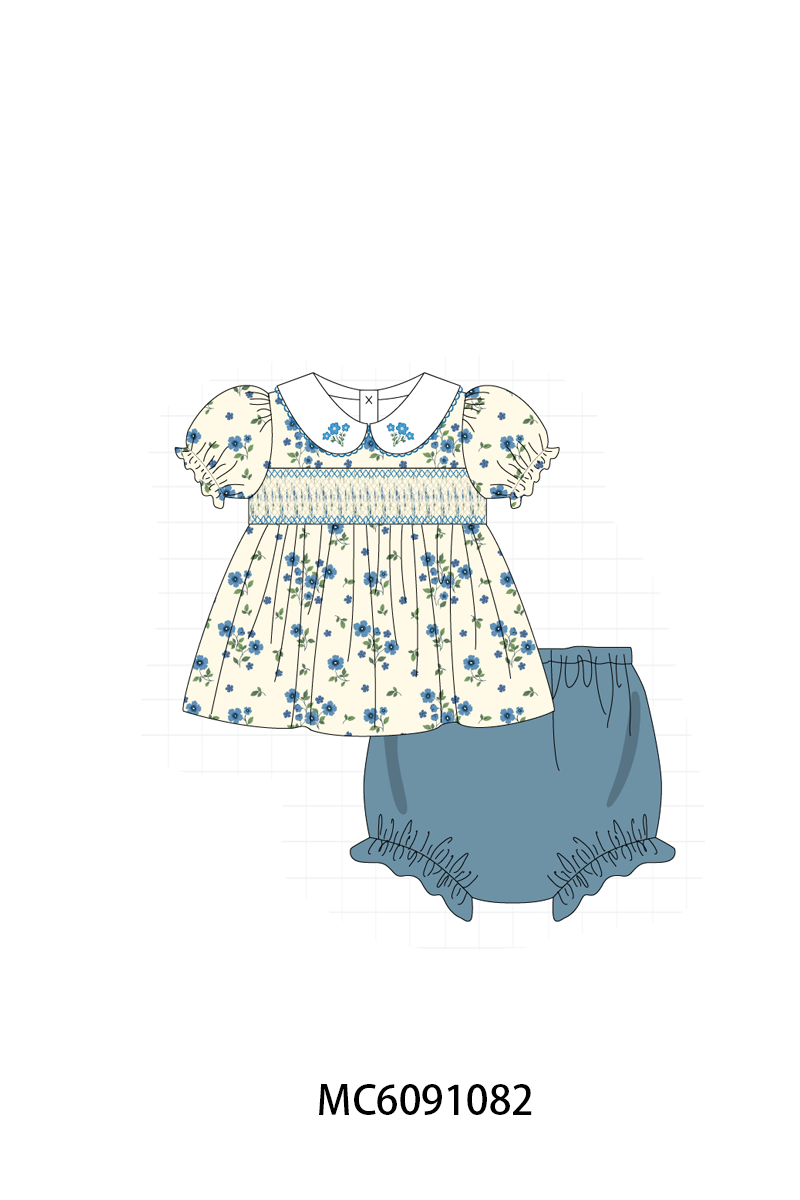 SMOCKED BLUE FLORAL COLLECTION - ETA FEB