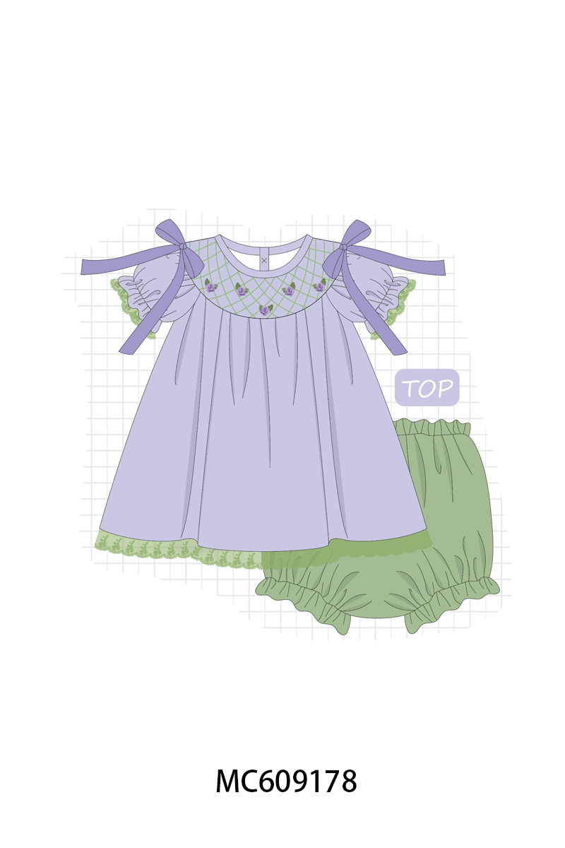 LAVENDER AND GREEN SMOCKED COLLECTION - ETA FEB