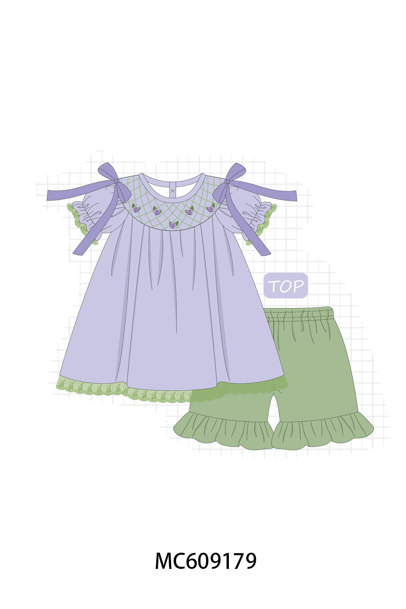 LAVENDER AND GREEN SMOCKED COLLECTION - ETA FEB