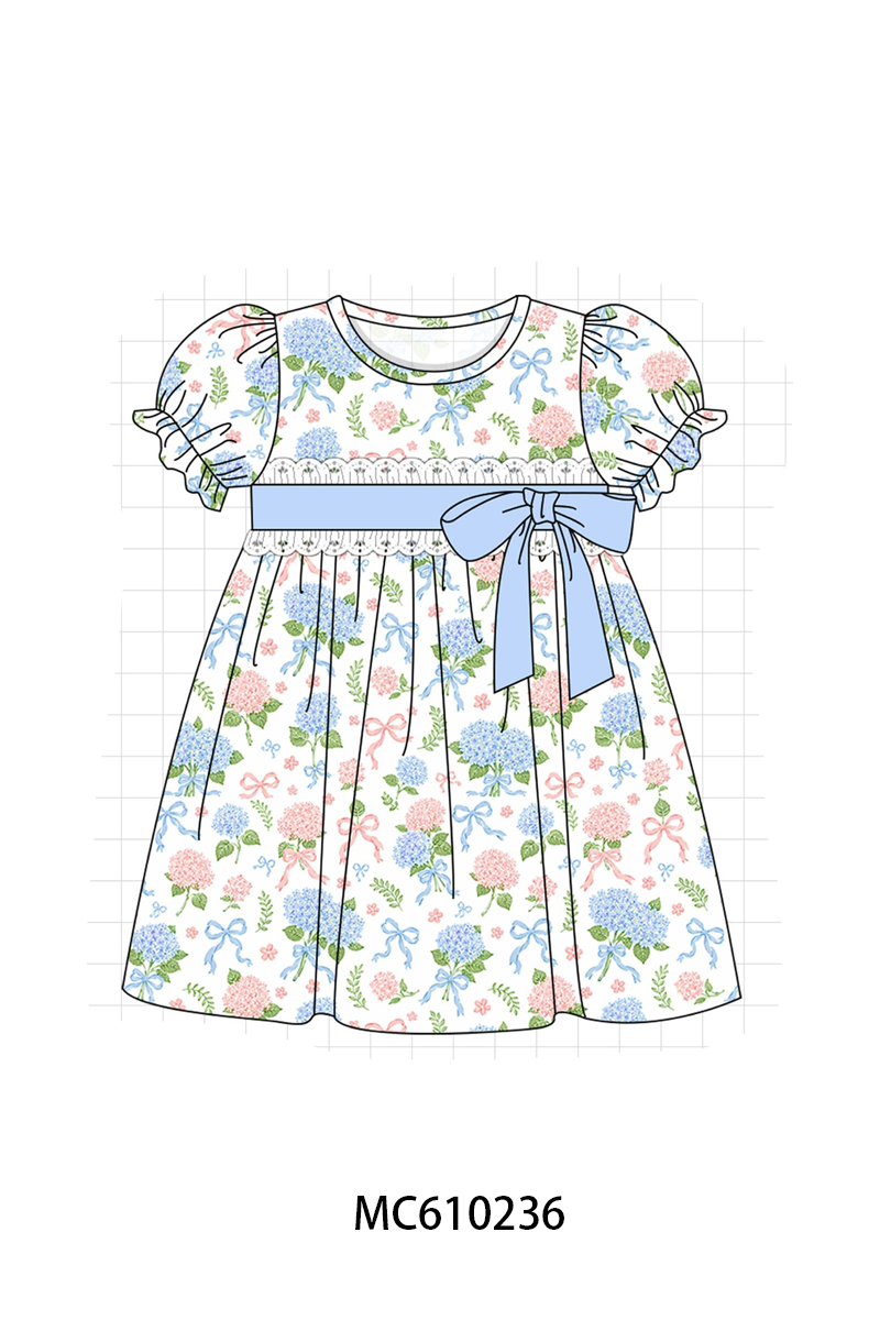 BLUE HYDRANGEA BOW PRINT-ETA APRIL