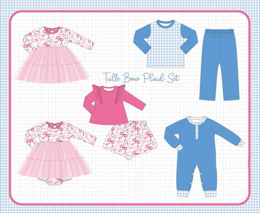 TULLE BOW PLAID SETS COLLECTION - ETA JAN