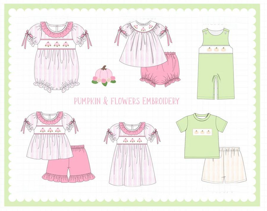 PUMPKIN & FLOWERS EMBRODIERY COLLECTION - ETA AUGUST