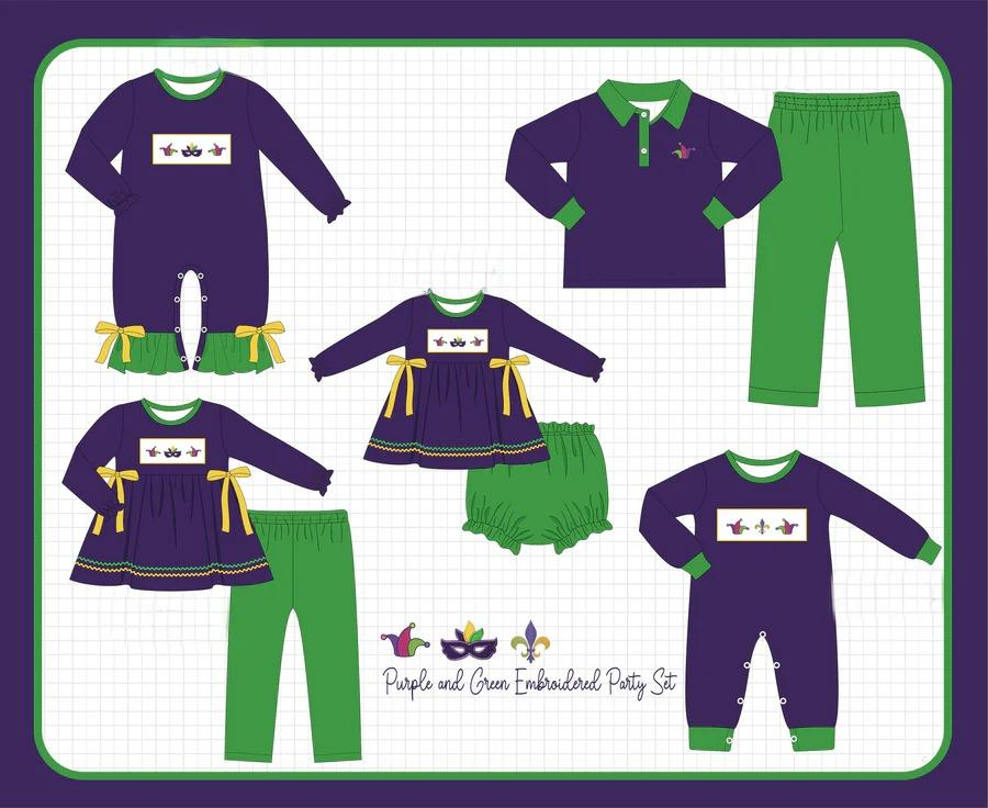 PURPLE AND GREEN EMBROIDERY COLLECTION - ETA JAN