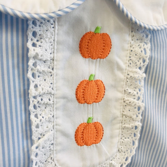 Pumpkin Trio Bloomer Set with lace- IN STOCK